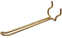 【真鍮製】アンティークゴールド ペグボードフック 10本セット（有孔ボード用）_