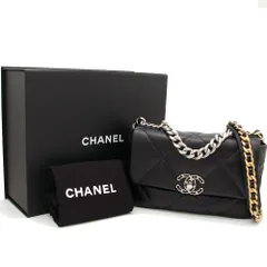 【 美品 】CHANEL 19 シャネル ショルダーバッグ ディズヌフ マトラッセ ココマーク チェーンショルダー ラムスキン ブラック シルバー 2way レディース 中古