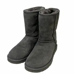 アグ UGG W CLASSIC SHORT ダブルクラシック ショートブーツ ムートンブーツ 靴 US7 24.0cm グレー 5825