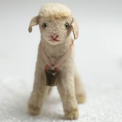 送料無料★シュタイフ★Lamby 14cm オールID's完品★ヒツジのランビー/ひつじ/羊/ラム★ビンテージ/アンティーク★STEIFF/Steiff