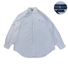 RalphLauren ラルフローレン YARMOUTH ヤーマス OxfordShirt オックスフォードシャツ BDシャツ ボタンダウン EmbroideredLogo 刺繍ロゴ Cotton コットン LightBlue ライトブルー 水色 XL相当