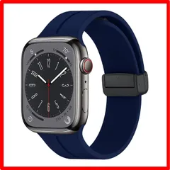 【送料無料 】ミッドナイトブルー_41mm/40mm/38mm TALENANA for Apple Watch バンド マグネット シリコン49mm/45mm
