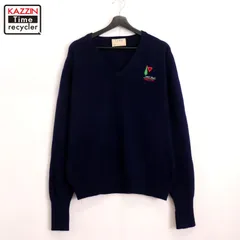 80s USA製 vintage L.L.Bean Vネック ラムウール ニットセーター メンズ 表記XLサイズ