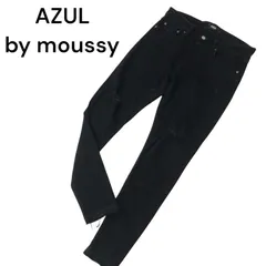 AZUL by moussy アズール マウジー ダメージ&USED加工★ ストレッチ デニム スキニー パンツ ジーンズ Sz.L メンズ 黒