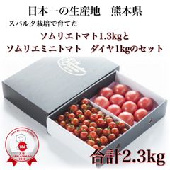 【極み】ソムリエトマト１.３kg （６玉から１０玉）ソムリエミニトマト　ダイヤ１kgのセット