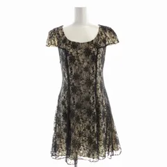 アリスオリビア alice + olivia ワンピース ひざ丈 半袖 レース 2 黒 ブラック 65311-12028 /EE