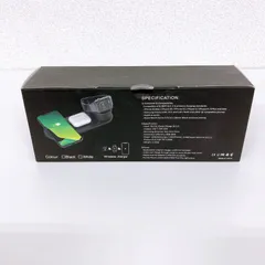 3in1Qiワイヤレス充電器JH11 3台同時充電可能　スマホ　時計　スマートウォッチ　腕時計　アップルウォッチ対応　充電器　電子機器　携帯用品　ブラック・黒　海外製品　バッテリー　便利　安全　丈夫　自宅　オフィス　置くだけ簡単　Qi規格準拠