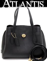 コーチ COACH ローラ キャリーオール30 ハンドバッグ ショルダーバッグ ターンロック レザー 黒 【70369】