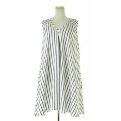 【neQUITTEZpas】LC-6245 ビーズ装飾 ストライプノースリーブワンピース