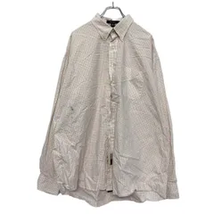 TOMMY HILFIGER 長袖 チェック シャツ 2XL ベージュ トミーヒルフィガー ビッグサイズ 古着卸 アメリカ仕入 a505-5672