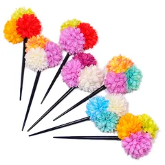 かんざし 簪  一本足簪 髪飾り 成人式 振袖 袴 大人 浴衣 日本製 黒 赤 黄 緑 紫 ピンク 卒業式 フォーマル 結婚式 花飾り小菊 ピンポンマム 手作り SP t936