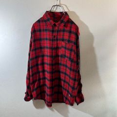 American stitch レッド系チェックフランネルシャツ サイドライン