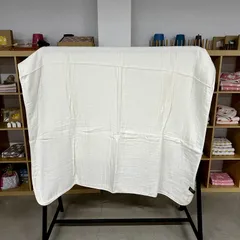 【工場直送】ナカモリガーゼ　6重ガーゼケット　シングルサイズ　アイボリー　定価9000円のサムネイル