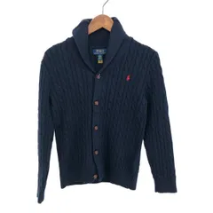 未使用品 POLO RALPH LAUREN ポロラルフローレン ケーブルニット カーディガン サイズ:L(14-16)  ネイビー  キッズ 　240001128497