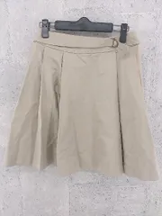 ◇ BEAMS ビームス サイドジップ　ウエストベルト ミニ プリーツ スカート 36 ベージュ * 1002799849555 【中古】 【1002799849555】のサムネイル