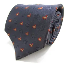 マリオヴァレンティノ ブランド ネクタイ 小紋柄 動物柄 鳥 シルク PO メンズ ネイビー MARIO VALENTINO 【中古】