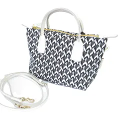 美品 ROBERTA PIERI ロベルタピエリ micro TATAMI 2way ショルダーバッグ ハンドバッグ スーパーグレー×ゴールド金具 レディース 古着 中古 USED