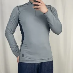 Nike(ナイキ） プロ グレー ハーフジップ 長袖Tシャツ L 240927