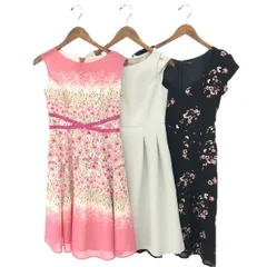 TOCCA トッカ  ワンピース3点セット サイズ:0～2  ブラック/ピンク/ベージュ  レディース 花柄 フレア ノースリーブ＆半袖　240001124138