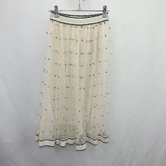 ◇ ⊂ CHILLE　チル ドット ロング フレア シアースカート サイズF ベージュ系 レディース E  【1506230026531】