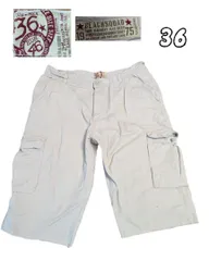 Zara Jeansザラジーンズ　カーゴハーフパンツ裾カットオフ　ベージュ　36 os00101