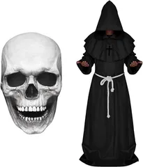 sanmaao スカル マスク 修道士 コスプレ 骸骨 仮面 お面 コスチューム