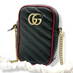 未使用　グッチ　チェーンショルダーバッグ　マーモント　キルティング　3741