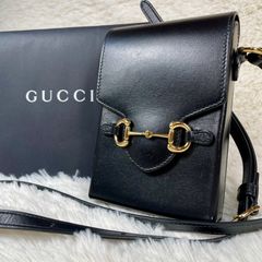 【美品】GUCCI グッチ　ホースビット 1955 ミニバッグ　ショルダーバッグ　レザー