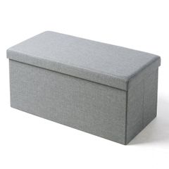 【クーポン有】スツール おしゃれ オットマン 収納 高さ38cm 椅子 収納ベンチ 折り畳み 収納スツール グレー サンワダイレクト 150-SNCBOX8GY