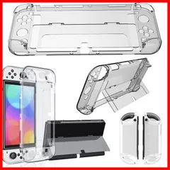 【特価商品】Elnicec Switch oled カバー 【最新型改良】Switch 有機ELモデル クリア カバー TPU Joy-Con(L)/(R)カバー 分体式設計 着脱簡単 黄ばみなし 超薄 軽量 超耐衝撃 指紋防止 傷防止 全面保護 ニンテンドー