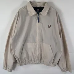 古着 チャップスラルフローレン CHAPS RALPHLAUREN コットンジャケット スウィングトップ ワンポイントロゴ フルジップ L  ベージュ メンズ