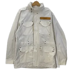 NIKE ナイキ TC FFF M65 ナイロンジャケット ウィンドブレーカー 裏地チェック フード収納 ドローコード フロント刺繍 アウター ベトナム製 Lサイズ ホワイト レッド