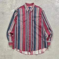 80年代 USA製 Wrangler ラングラー ランダムストライプ ダック地 メンズ2XL相当 【SS2506】