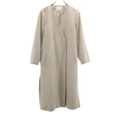 ビューティーアンドユースユナイテッドアローズ 日本製 ウール100％ ビーバータッチ カラーレス コート M グレー BEAUTY&YOUTH UNITED ARROWS レディース