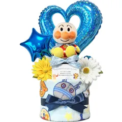 KanonBabys おむつケーキ 男の子 アンパンマン 出産祝い 2段 Sサイズ 8001 [ご出産祝い・新生児用にオススメおむつサイズＳ]