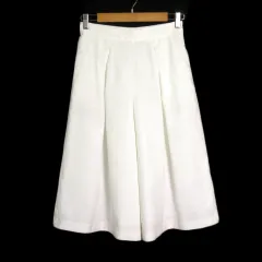 コムサイズム COMME CA ISM パンツ ワイド ガウチョ L 白 ホワイト