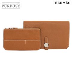 エルメス HERMES ドゴン GM 二つ折り 長財布 トゴ ゴールド □O刻印 シルバー 金具 Dogon GM 90286620
