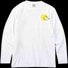 うさぎワンポイントイラスト/オリジナルデザイン/00102-CVL/Printstar 5.6オンス ヘビーウェイト長袖Tシャツ/ホワイト