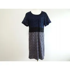 #snc ソニアリキエル SONIARYKIEL ワンピース 38 紺 黒 グレー 花柄 刺繍 カットワーク レディース [675248]のサムネイル