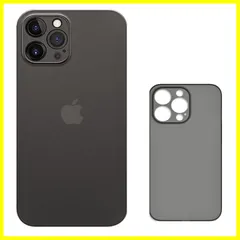 fine-R iPhone13 Pro 用 ケース カバー 極薄 超軽量 Air Skin 裸感覚 0.3mm 8g 薄型 軽量 さらさら マット 指紋防止 PP素材 全面保護 レンズ保護 モデル （13Pro ブラック）