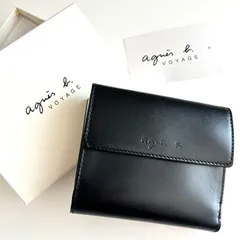 ✨極美品✨ アニエスベー ボヤージュ 長財布 レザー ロゴ刺繍 スナップボタン アニエスベー 財布 長財布 agnesb.VOYAGE ロゴ レディース