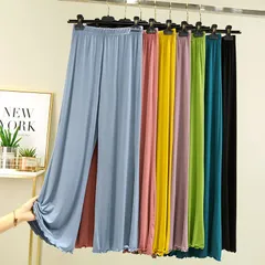 ワイドパンツ 接触冷感 ガウチョパンツ レディース スカーチョ ボトムス プリーツ 揺れる ウエストゴム 美脚 美尻 パンツ qdfs563