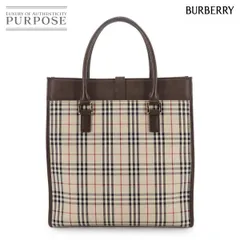 バーバリー BURBERRY ノバチェック トート バッグ キャンバス レザー ベージュ ブラウン シルバー 金具 Tote Bag 90292607