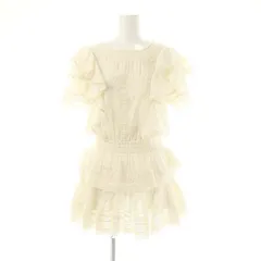 ラブシャックファンシー Love Shack Fancy スクエアネック ミニワンピ ステラドレス 白 ホワイト /SS ■OS