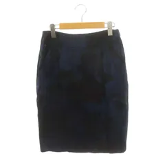 エンポリオアルマーニ EMPORIO ARMANI 花柄タックスカート 膝丈 タイト 40 紺 ネイビー マルチカラー /DO ■OSのサムネイル