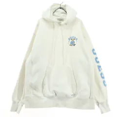 GUESS JEANS ゲスジーンズ アニマル柄 クマ 長袖 パーカー M ホワイト メンズ 古着