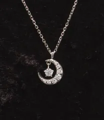 美品 カナルヨンドシー ネックレス SV ムーンモチーフ 月モチーフ レディース canal4℃