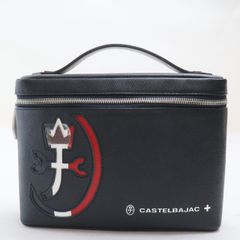 2507-6 カステルバジャック カルネ 032213 バニティバッグ バニティケース  美品 CASTELBAJAC レザー製 ブラック