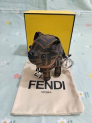 箱付き☆FENDI｛フェンディ｝キーリング☆キーホルダーブラウン男女兼用チャーム新品未使用