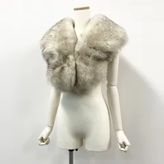 15i19 SAGA FOX サガフォックス 銀サガ ブルーフォックス ティペット マフラー 衿巻き ホワイト系 フォックスファー レディースu02t
